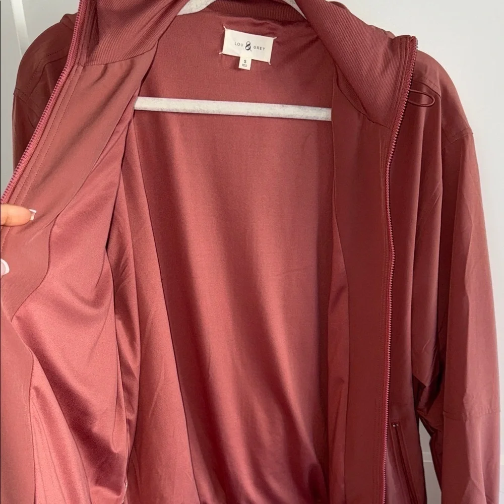 Lou & Grey - Rust mauve Hooded zip up - Small
